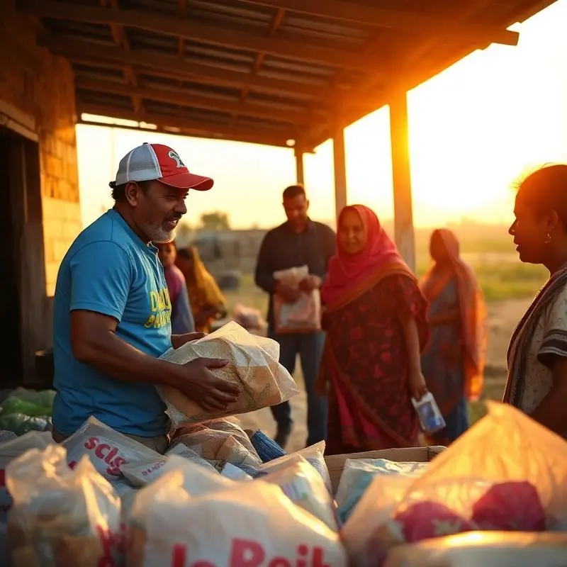 Providing food support to underprivileged families